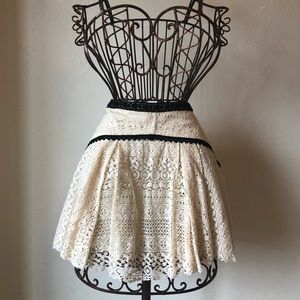 Free People White Crochet Mini Skirt